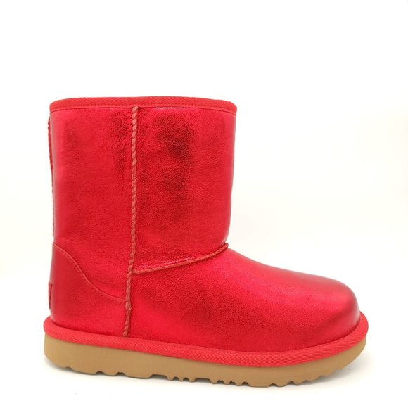 UGG Shoes - NEW UGG Classic II Boot Metallic Sparkle Red Youth Girls 4 Womens 6 MSRP $130